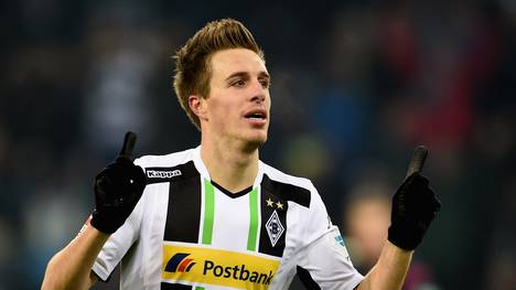 Patrick Herrmann jubelt im Spiel gegen den SC Freiburg für Borussia Mönchengladbach