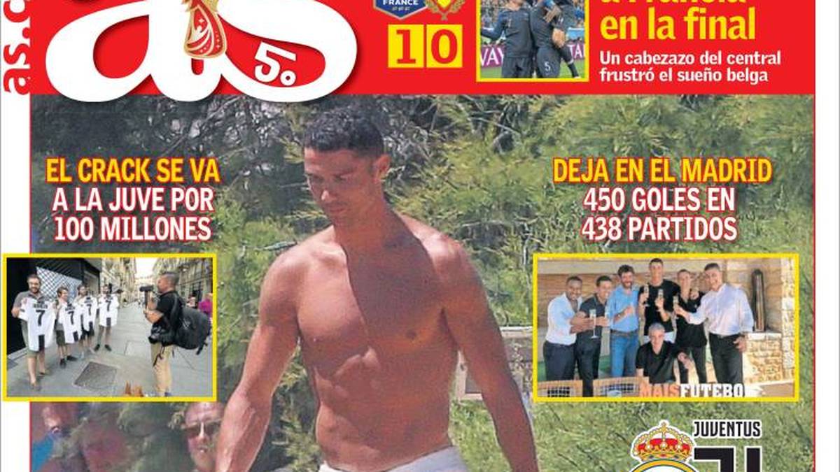 SPANIEN, AS: "Ciao, Cristiano. Es war schön, so lange, wie es gedauert hat. Und nach Ronaldo was...? Cristiano verlässt Real Madrid nach neun Spielzeiten und durchschnittlich 50 Toren pro Jahr. Und jetzt? Madrid spielt mit verschiedenen Namen, um den Portugiesen zu ersetzen"