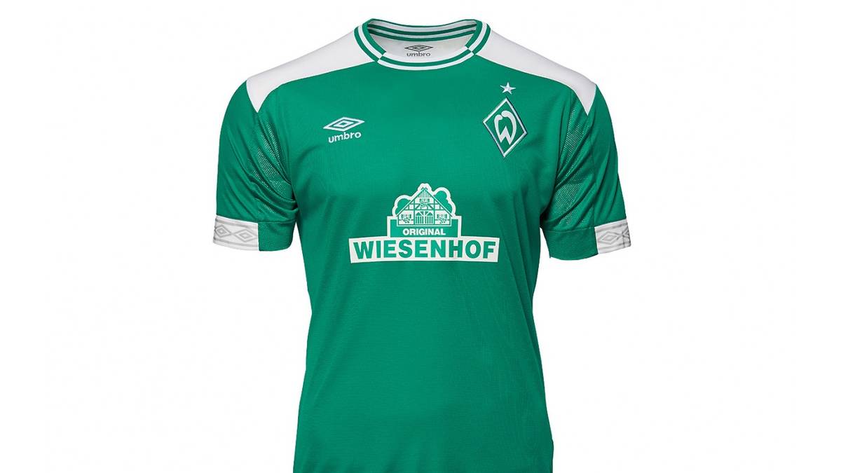 WERDER BREMEN: Mit neuem Ausrüster geht Werder in die neue Saison - und das erste Umbro-Trikot hebt sich durchaus von seinen Vorgängern ab. Größtenteils im traditionellen Werder-Grün gehalten, fallen vor allem die weißen Akzente an Ärmel, Schulter und Kragen ins Auge
