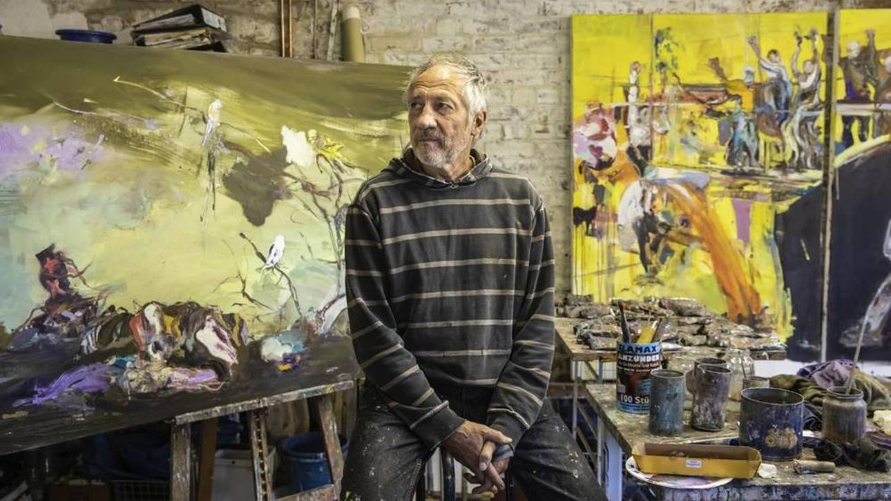 Rudi Kargus in seinem Atelier in der Nähe von Quickborn