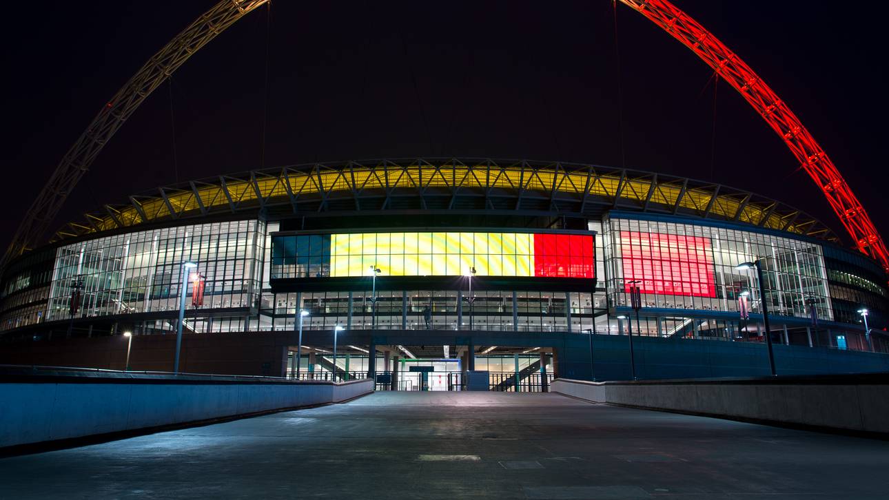 Wembley erstrahlt in Belgiens Farben