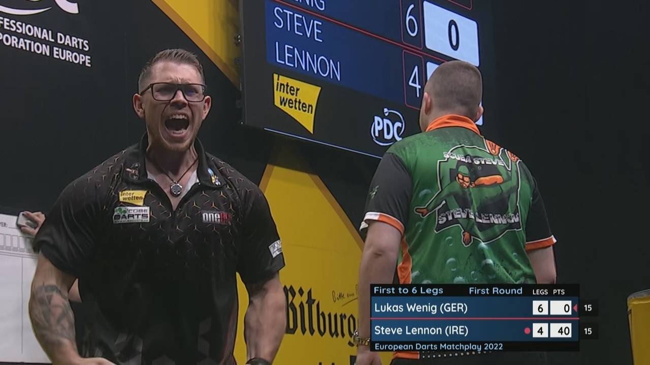European Darts Matchplay: Lukas Wenig schlägt Steve Lennon in Trier
