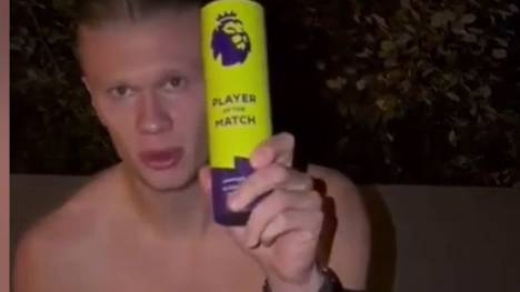 Erling Haaland zeigt auf Instagram, wie er mit der richtigen Motivation auch bei 8 °C in die Eistonne geht.