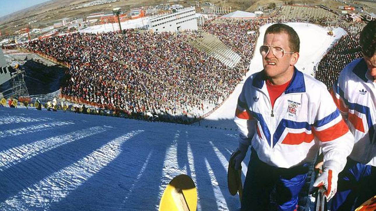 Eddie the Eagle bei den Olympischen Winterspielen 1988 in Calgary