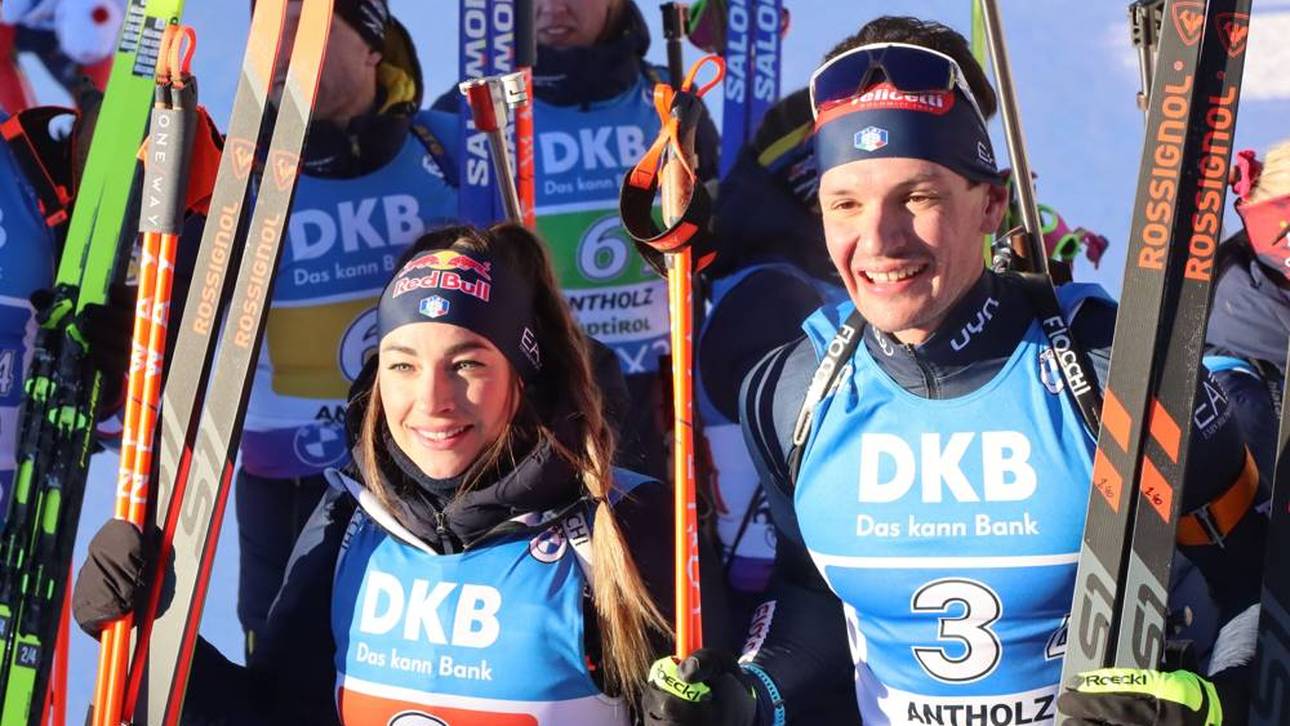 Dorothea Wierer (l.) und Tommaso Giacomel (r.) sind Italiens Biathlon-Hoffnungen für die Olympischen Winterspiele