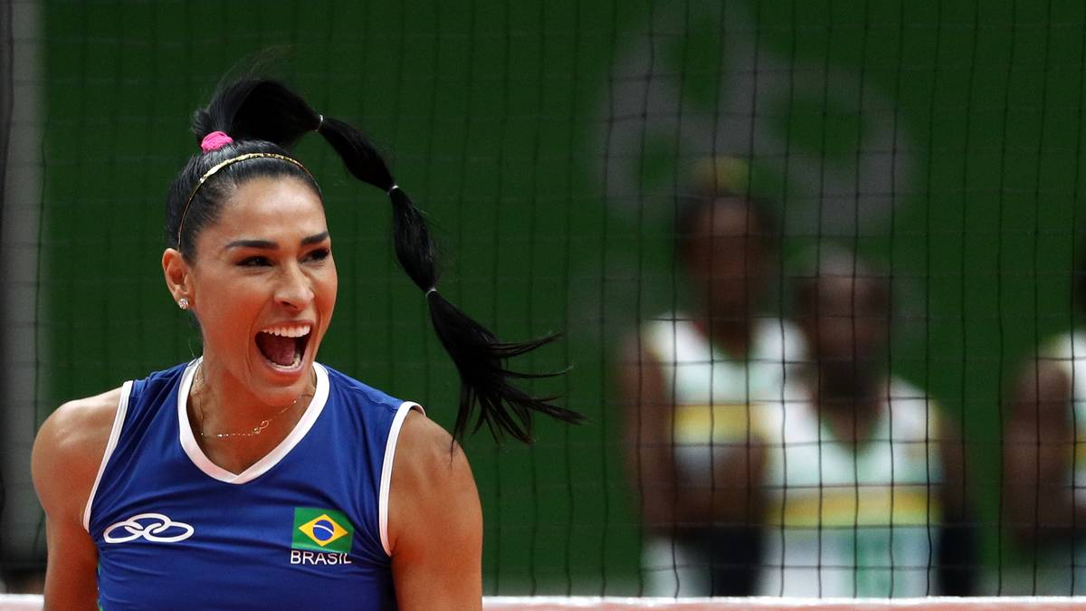 Vollgas für Gold. Wie 2008 und 2012 will Jaqueline Carvalho mit der brasilianischen Volleyball-Mannschaft Gold holen
