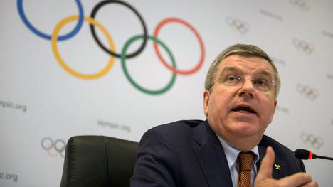IOC-Präsident Thomas Bach Olympia-Ringe