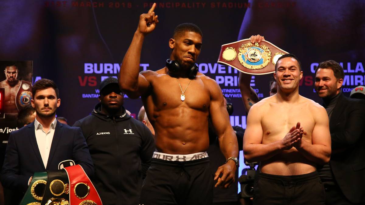 Boxen Anthony Joshua Beim Wiegen Schwerer Als Joshua Parker