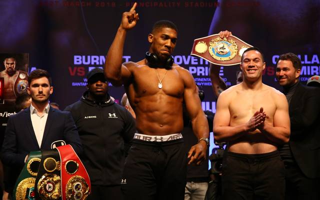 Boxen Anthony Joshua Beim Wiegen Schwerer Als Joshua Parker