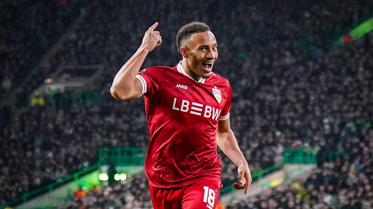 Jamie Leweling feiert den deutlichen Sieg bei Celtic