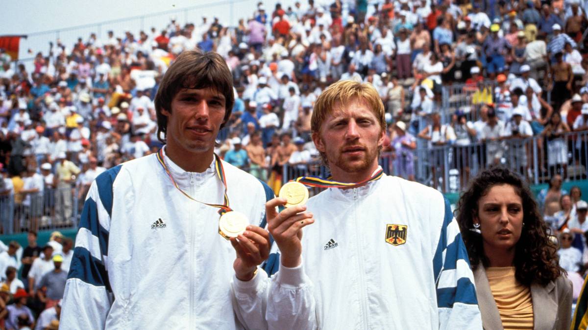 Michael Stich und Boris Becker gewannen zusammen Gold im Doppel. 