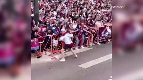 Eishockey-Profi Nico Sturm gewann mit der Colorado Avalanche den Stanley Cup. Auf der Fan-Feier zeigt der Deutsche, wie gut er das feiern kann. 