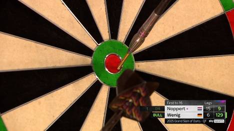 Lukas Wenig verpasst beim Grand Slam of Darts einen weiteren Coup. Der 31-Jährige verliert im englischen Wolverhampton sein Viertelfinale gegen den Niederländer Danny Noppert klar. 