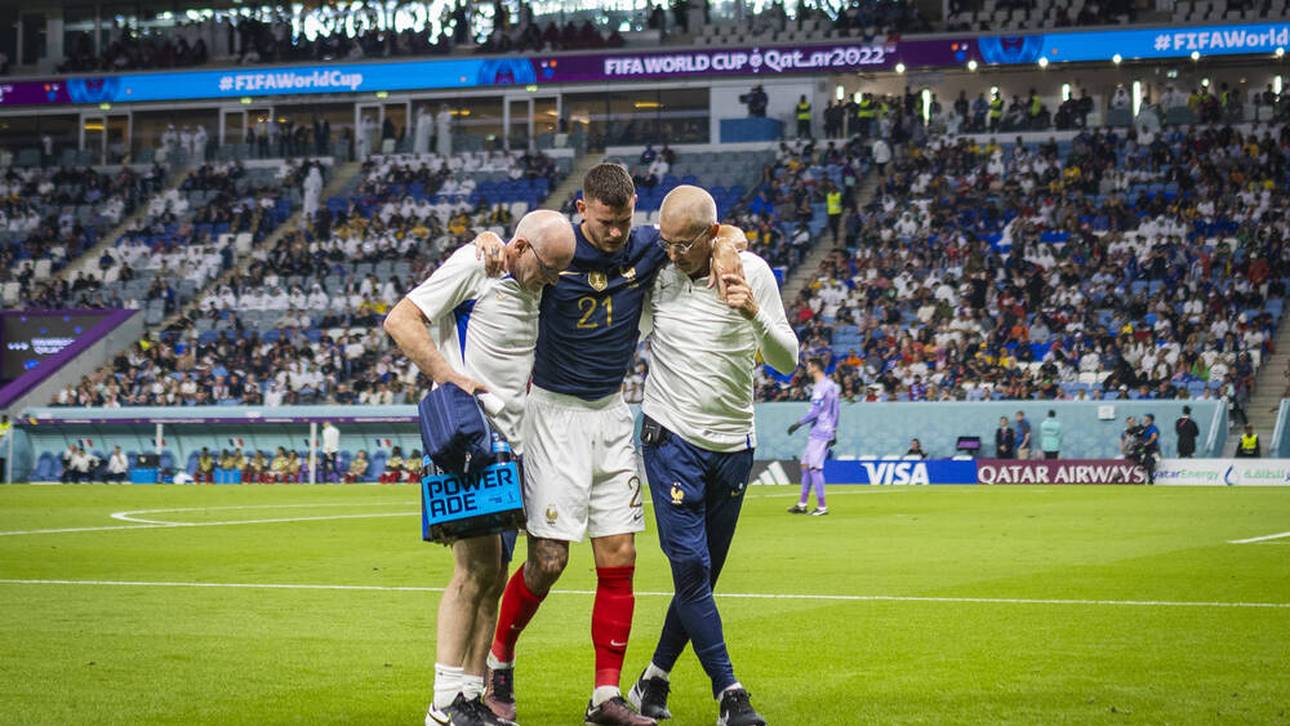 Lucas Hernández (Mitte) verletzte sich bei der WM schwer am Knie
