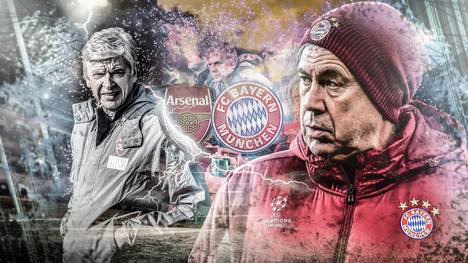 Arsene Wenger und Carlo Ancelotti vor dem Duell FC Arsenal - FC Bayern
