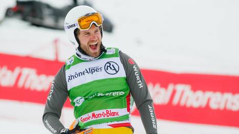 Andreas Schauer jubelt über seinen ersten Weltcup-Sieg