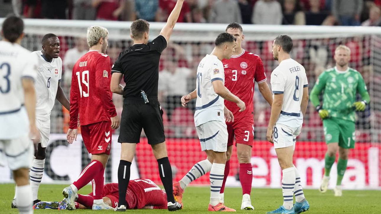 Granit Xhaka sah gegen Dänemark die Rote Karte