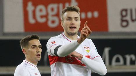 Sasa Kalajdzic traf gleich zweimal für den VfB Stuttgart und rettete so das Remis gegen Union Berlin