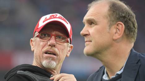 Peter Stöger (l.) und Jörg Schmadtke haben das sportliche Sagen beim 1. FC Köln