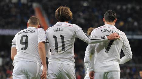Karim Benzema, Gareth Bale und Cristiano Ronaldo stürmen gemeinsam