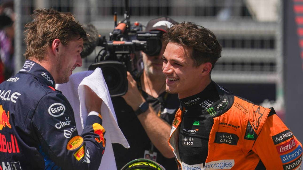Nach dem Qualifying auf den Großen Preis von Österreich hatten Verstappen (l.) und Norris noch gut Lachen