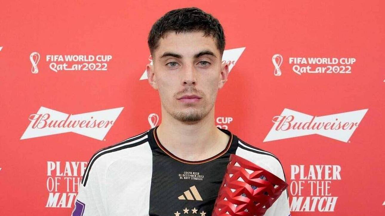 Kai Havertz bei seiner Auszeichnung zum Spieler des Spiels gegen Costa Rica