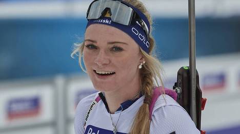 Amy Baserga erreichte ihr erstes Podium im Biathlon-Weltcup