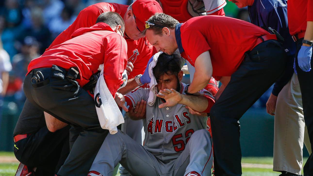 Horror-Verletzung nach Kopftreffer