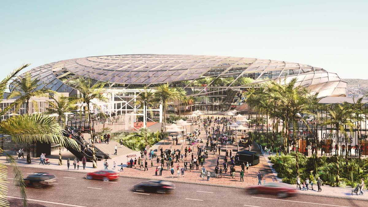 In Inglewood soll eine neue Halle und ein Entertainment Center entstehen, teilte die Franchise mit. Auch Büros, Trainingsräume und Einzelhandelsläden sollen auf dem Gelände Platz finden