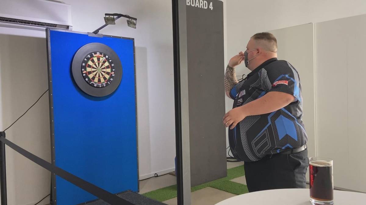 Blick in den Practice Room der HYLO CARE PDC Europe Super League Germany