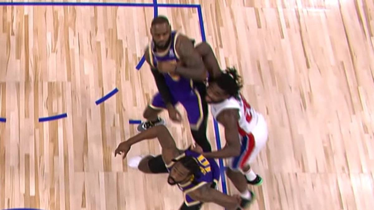 NBA-Eskalation: LeBron James schlägt Stewart blutig | Lakers vs. Pistons