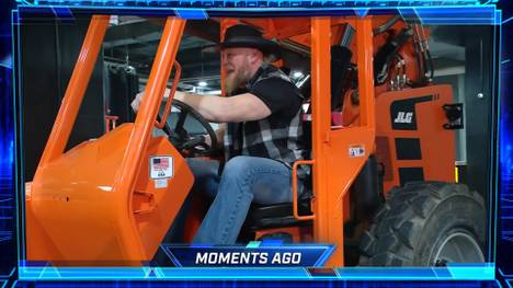 Die WrestleMania-Fehde zwischen Brock Lesnar und Roman Reigns erreicht eine neue Stufe: Der WWE-Champ bringt einen Gabelstapler zum Einsatz ...