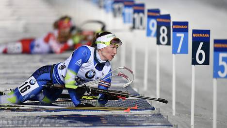 IBU Biathlon Darya Domracheva Beim Biathlon werden Ausdauer und Präzision miteinander verbunden