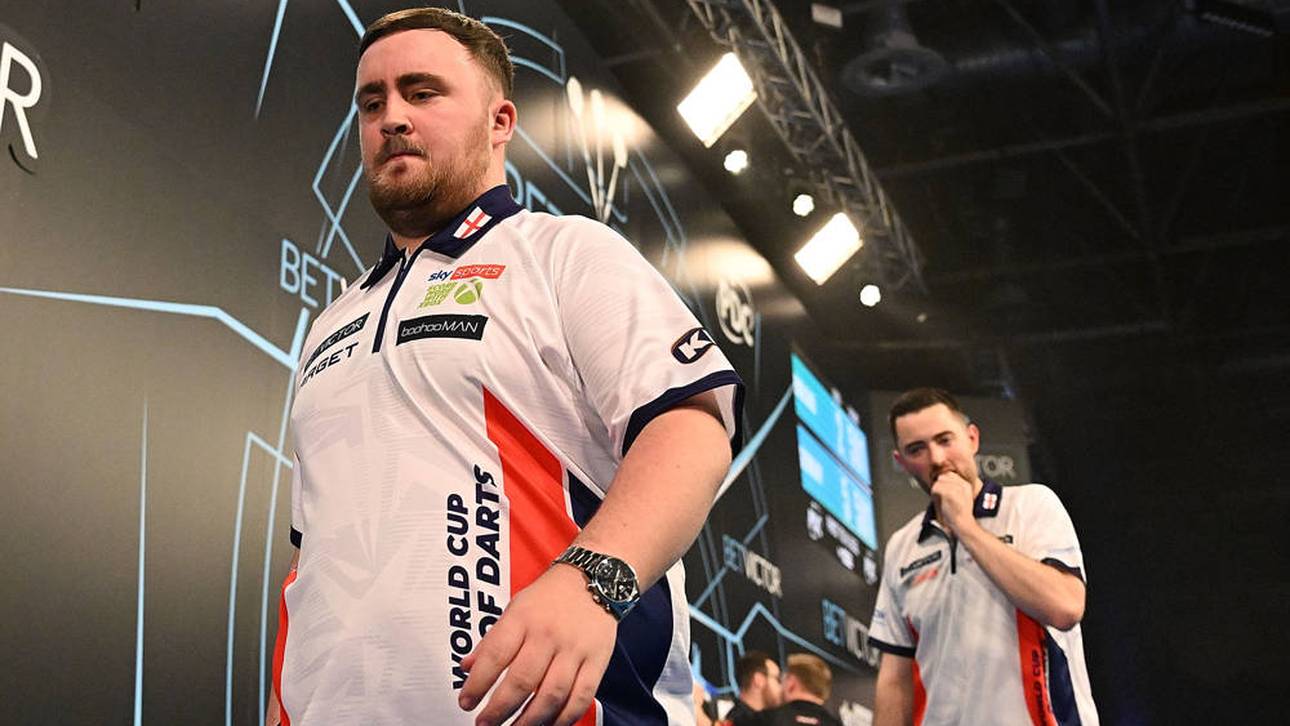 Luke Littler (li.) und Luke Humphries (re.) scheiterten schon im Achtelfinale