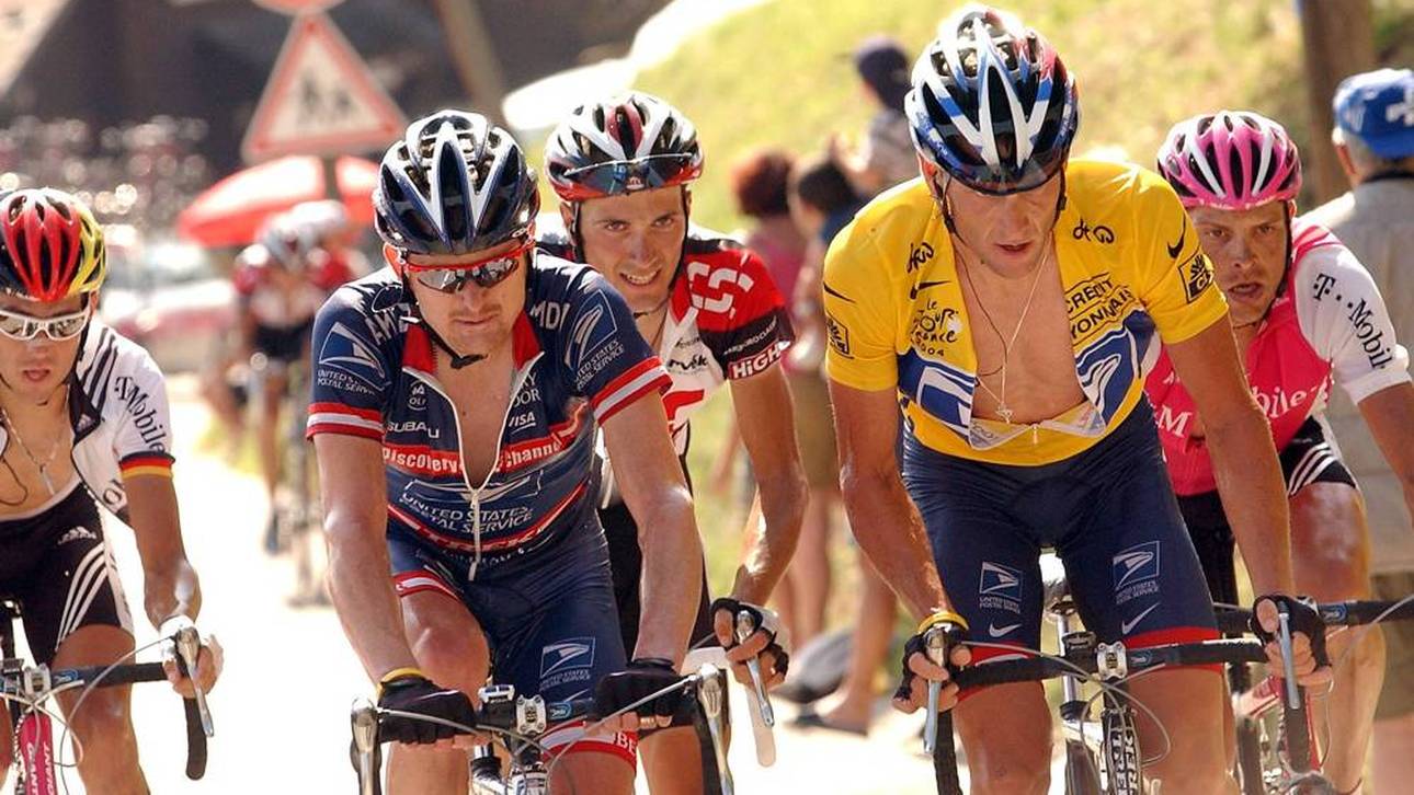 Floyd Landis und Lance Armstrog bei der Tour 2004