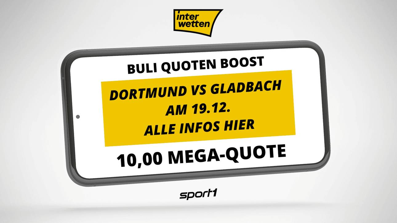 Interwetten Quotenboost für Dortmund gegen Gladbach: Exklusive Quote zum Bundesliga-Duell