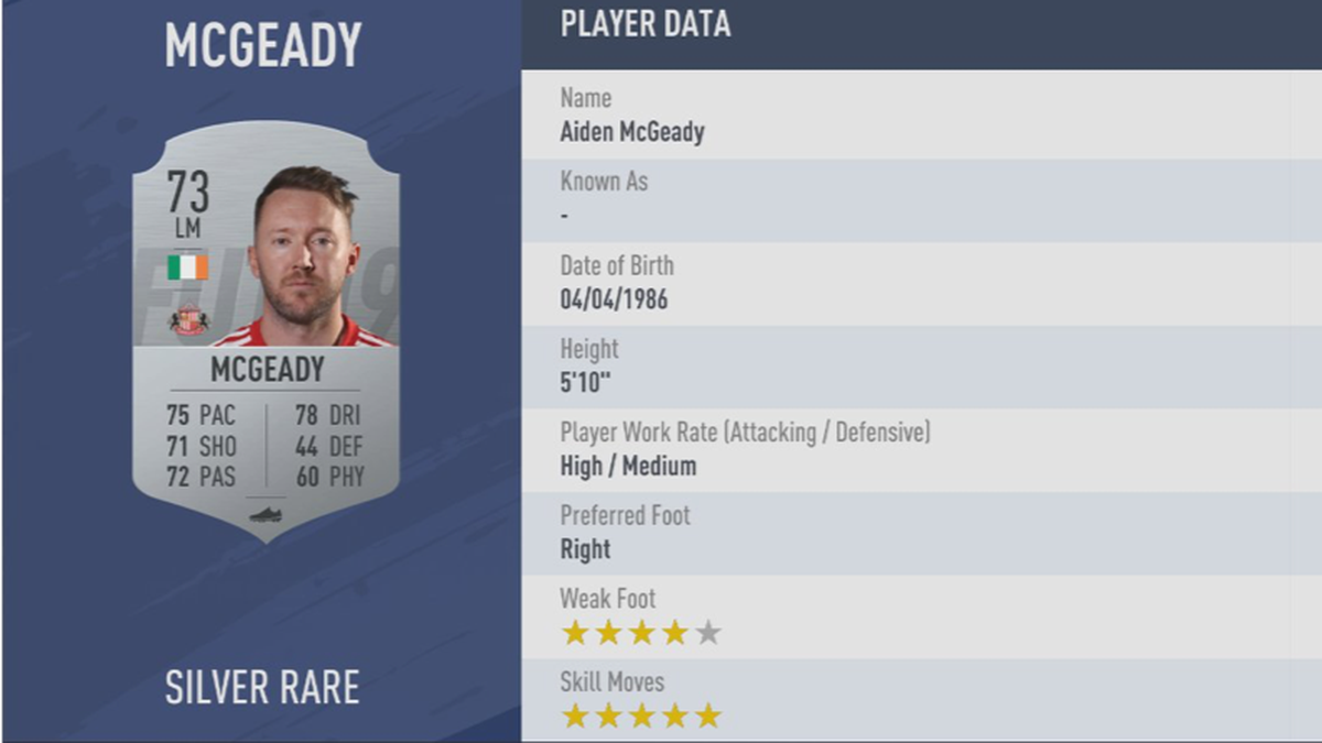 Platz 34: Aiden McGeady - Verein: AFC Sunderland