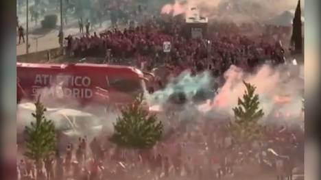 Atletico Madrid macht sich bereit für das Champions-League-Halbfinale gegen Arsenal London - unterstützt durch eine beeindruckende Fan-Kulisse. 