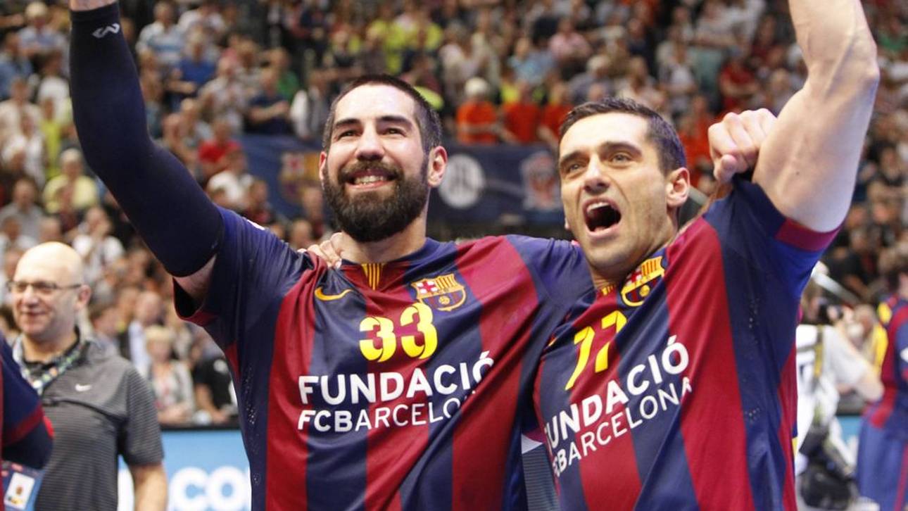 Kiril Lazarov (r.) gewann an der Seite von Nikola Karabatic mit dem FC Barcelona 2015 die Champions League