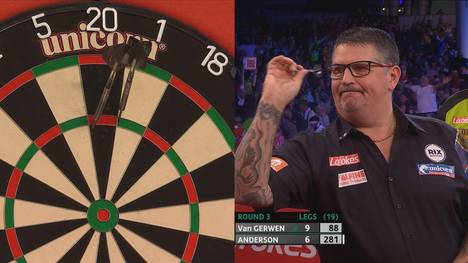 Michael van Gerwen zieht problemlos ins Viertelfinale des Turniers ein. Für "Flying Scotsman" Gary Anderson war es ein Match zum Vergessen. 