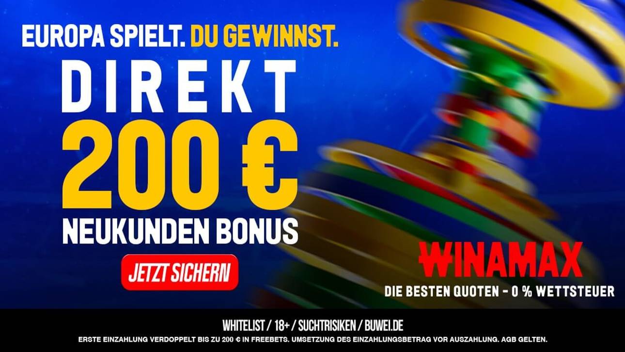 Bei Winamax gibt es für die Ersteinzahlung bis zu 200€ in Freebets.