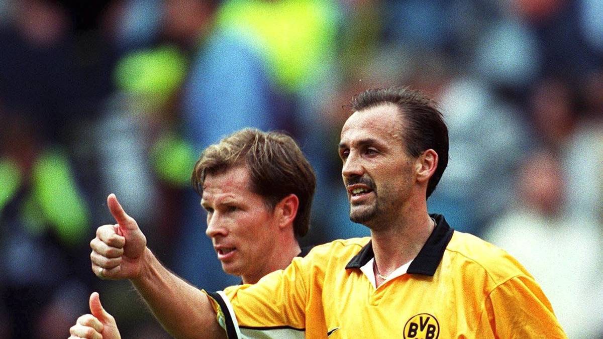 BORUSSIA DORTMUND - EINTRACHT FRANKFURT 1:0 Jürgen Kohler (r.) wurde in Dortmund zum Publikumsliebling. Zusammen mit Stefan Reuter verbrachte er große Teile seiner Karriere