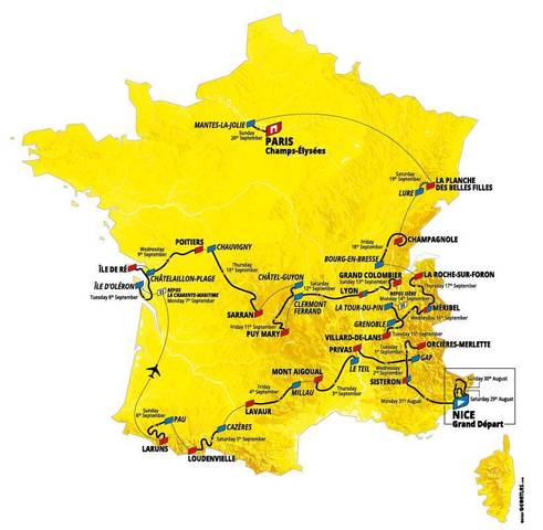 Tour De France 2020 Alle Etappen Mit Streckenprofil