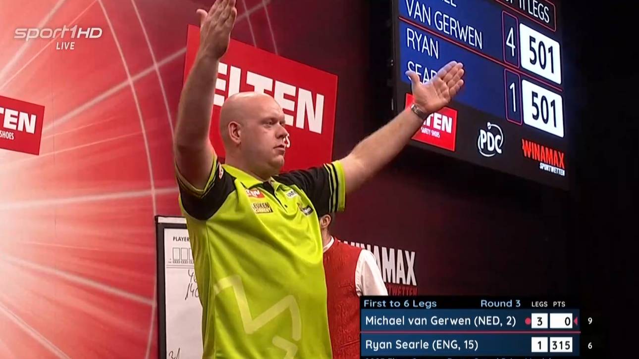 Michael van Gerwen hat den ersten 9-Darter in der Geschichte des German Darts Grand Prix geworfen