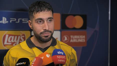 BVB-Kapitän Emre Can kritisiert nach dem 1:1-Hinspielergebnis gegen PSV Eindhoven den Schiedsrichter, weil sich dieser bei der strittigen Elfmeterentscheidung nicht selbst die Wiederholung anschaut.