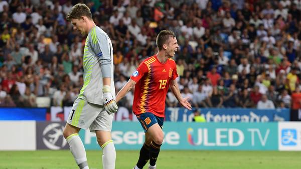 Alexander Nübel leistete sich vor dem 0:2 für Spanien im U21-EM-Finale gegen Deutschland einen bitteren Fehler