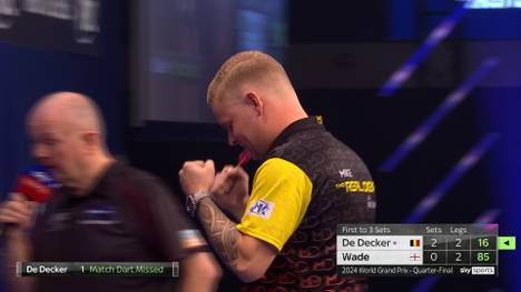 Mike De Decker wirft im Viertelfinale des Darts World Grand Prix den nächsten Favoriten raus und besiegt James Wade deutlich mit 3:0. Auf dem Weg ins Halbfinale besiegt er bereits Damon Heta und Gary Anderson.