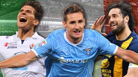Miroslav Klose und Mario Gomez spielen in in der Saison 2014/15 in der Serie A
