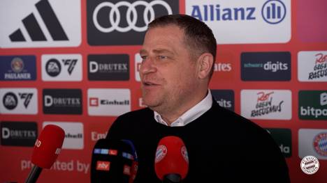 Bayern Münchens Sportvorstand Max Eberl gibt ein Update zu Harry Kane und Jamal Musiala.