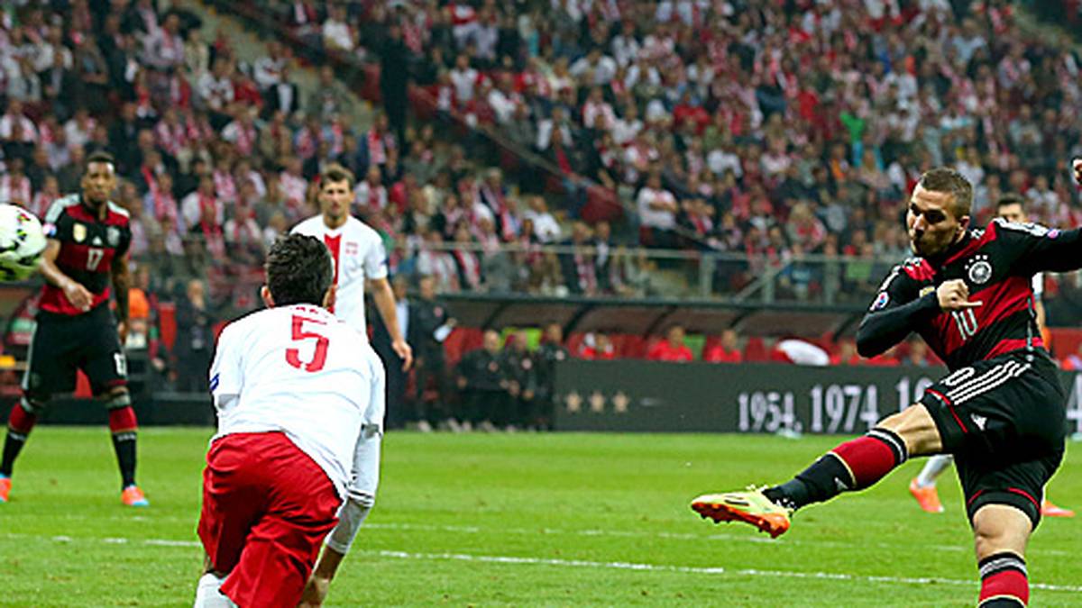 Doch es kommt noch dicker: Während Podolski nur noch ein Aluminiumtreffer vergönnt ist, zeigen die Polen, wie es besser geht  